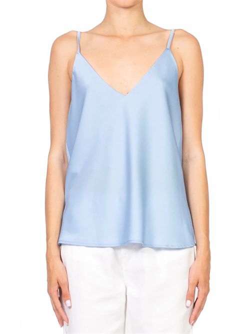 Top doppio scollo v VICOLO | TD0511CELESTE